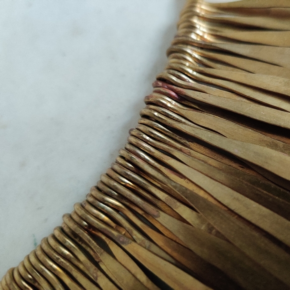 Vintage Ethnic Brass "Features" Fringe Bib Necklace - Picture 10 of 10